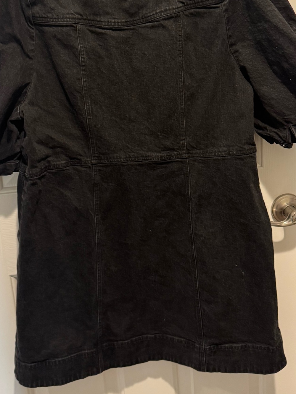 Pilcro for Anthropologie Black Denim Zip-Front Mini Dress Size 20W - Picture 4 of 14